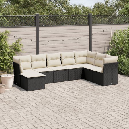 Set de sofás de jardín 8 piezas y cojines ratán sintético negro de , Conjuntos de jardín - Ref: Foro24-3249885, Precio: 474,4...