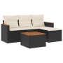Set de muebles de jardín 5 pzas y cojines ratán sintético negro de , Conjuntos de jardín - Ref: Foro24-3258311, Precio: 283,7...