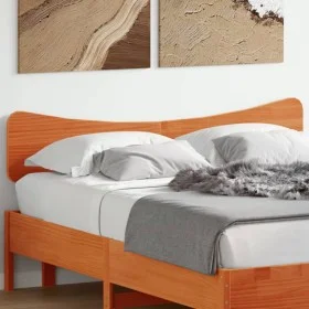 Wax brown solid pine wood bed headboard 160 cm by , Headboards and footboards - Ref: Foro24-844772, Price: 45,51 €, Discount: %