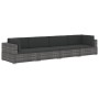 Set de sofás de jardín con cojines 4 pzas ratán sintético gris de vidaXL, Conjuntos de jardín - Ref: Foro24-47270, Precio: 30...