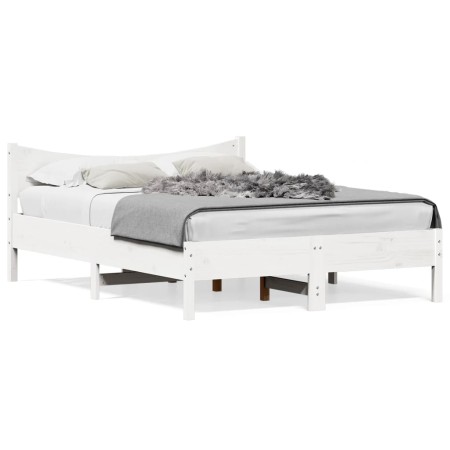 Estructura de cama madera maciza de pino blanco 120x200 cm de , Camas y somieres - Ref: Foro24-844730, Precio: 123,13 €, Desc...