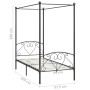 Estructura de cama con dosel metal gris 90x200 cm de vidaXL, Camas y somieres - Ref: Foro24-284440, Precio: 128,30 €, Descuen...