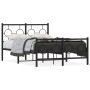 Estructura de cama cabecero y estribo metal negro 120x200 cm de , Camas y somieres - Ref: Foro24-376242, Precio: 120,62 €, De...
