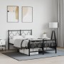 Estructura de cama cabecero y estribo metal negro 120x200 cm de , Camas y somieres - Ref: Foro24-376242, Precio: 120,62 €, De...