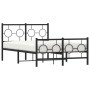 Estructura de cama cabecero y estribo metal negro 120x200 cm de , Camas y somieres - Ref: Foro24-376242, Precio: 120,62 €, De...