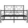 Estructura de cama cabecero y estribo metal negro 120x200 cm de , Camas y somieres - Ref: Foro24-376242, Precio: 120,62 €, De...