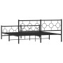 Estructura de cama cabecero y estribo metal negro 183x213 cm de , Camas y somieres - Ref: Foro24-376249, Precio: 140,72 €, De...