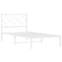 Estructura de cama de metal con cabecero blanco 90x200 cm de , Camas y somieres - Ref: Foro24-376268, Precio: 73,35 €, Descue...