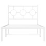 Estructura de cama de metal con cabecero blanco 90x200 cm de , Camas y somieres - Ref: Foro24-376268, Precio: 73,35 €, Descue...