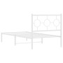 Estructura de cama de metal con cabecero blanco 90x200 cm de , Camas y somieres - Ref: Foro24-376268, Precio: 73,35 €, Descue...