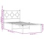 Estructura de cama de metal con cabecero blanco 90x200 cm de , Camas y somieres - Ref: Foro24-376268, Precio: 73,35 €, Descue...