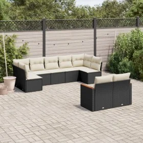 Set de sofás de jardín 8 piezas y cojines ratán sintético negro de , Conjuntos de jardín - Ref: Foro24-3258689, Precio: 533,7...