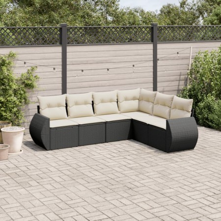 Set de sofás de jardín 6 piezas y cojines ratán sintético negro de , Conjuntos de jardín - Ref: Foro24-3253743, Precio: 393,3...