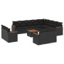 Set de sofás de jardín y cojines 13 pzas ratán sintético negro de , Conjuntos de jardín - Ref: Foro24-3258919, Precio: 960,51...