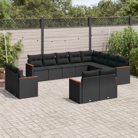 Set de sofás de jardín 12 piezas cojines ratán sintético negro de , Conjuntos de jardín - Ref: Foro24-3258912, Precio: 919,99...