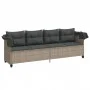 Sun lounger with hood and light gray synthetic rattan cushions by , Loungers - Ref: Foro24-368340, Price: 254,35 €, Discount: %