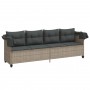 Tumbona con capota y cojines ratán sintético gris claro de , Tumbonas - Ref: Foro24-368340, Precio: 246,13 €, Descuento: %