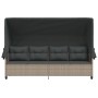 Tumbona con capota y cojines ratán sintético gris claro de , Tumbonas - Ref: Foro24-368340, Precio: 246,13 €, Descuento: %