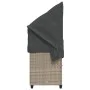 Sun lounger with hood and light gray synthetic rattan cushions by , Loungers - Ref: Foro24-368340, Price: 254,35 €, Discount: %