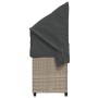 Tumbona con capota y cojines ratán sintético gris claro de , Tumbonas - Ref: Foro24-368340, Precio: 246,13 €, Descuento: %