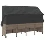 Sun lounger with hood and light gray synthetic rattan cushions by , Loungers - Ref: Foro24-368340, Price: 254,35 €, Discount: %