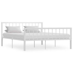 Estructura de cama de metal blanco 160x200 cm de vidaXL, Camas y somieres - Ref: Foro24-284566, Precio: 102,03 €, Descuento: %
