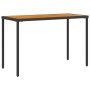 Mesa de jardín superficie de madera ratán PE negro 115x54x74 cm de , Mesas de jardín - Ref: Foro24-365077, Precio: 75,49 €, D...
