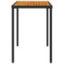 Mesa de jardín superficie de madera ratán PE negro 115x54x74 cm de , Mesas de jardín - Ref: Foro24-365077, Precio: 75,49 €, D...