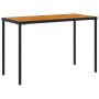 Mesa de jardín superficie de madera ratán PE negro 115x54x74 cm de , Mesas de jardín - Ref: Foro24-365077, Precio: 75,49 €, D...