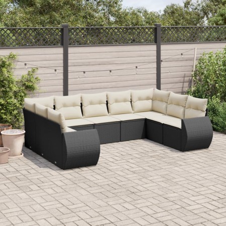 Set de sofás de jardín 8 piezas y cojines ratán sintético negro de , Conjuntos de jardín - Ref: Foro24-3254133, Precio: 571,3...