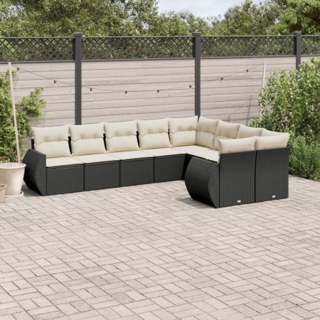 Set de sofás de jardín 8 piezas y cojines ratán sintético negro de , Conjuntos de jardín - Ref: Foro24-3254173, Precio: 571,3...