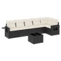 Set de comedor de jardín 7 pzas y cojines ratán sintético negro de , Conjuntos de jardín - Ref: Foro24-3252533, Precio: 435,1...