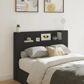 Cabecero de cama con luz LED negro 140x16,5x103,5 cm de , Cabeceros y pies de cama - Ref: Foro24-839246, Precio: 106,06 €, De...