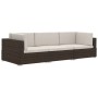 Set sofás de jardín 3 piezas y cojines ratán sintético marrón de vidaXL, Conjuntos de jardín - Ref: Foro24-47265, Precio: 271...