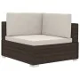 Set sofás de jardín 3 piezas y cojines ratán sintético marrón de vidaXL, Conjuntos de jardín - Ref: Foro24-47265, Precio: 268...