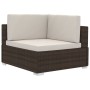 Set sofás de jardín 3 piezas y cojines ratán sintético marrón de vidaXL, Conjuntos de jardín - Ref: Foro24-47265, Precio: 271...
