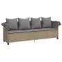 Tumbona con capota y cojines ratán sintético beige de , Tumbonas - Ref: Foro24-368356, Precio: 264,41 €, Descuento: %