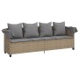 Tumbona con capota y cojines ratán sintético beige de , Tumbonas - Ref: Foro24-368356, Precio: 268,77 €, Descuento: %