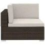 Set sofás de jardín 3 piezas y cojines ratán sintético marrón de vidaXL, Conjuntos de jardín - Ref: Foro24-47265, Precio: 268...