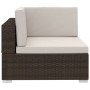 Set sofás de jardín 3 piezas y cojines ratán sintético marrón de vidaXL, Conjuntos de jardín - Ref: Foro24-47265, Precio: 271...
