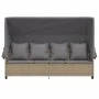 Tumbona con capota y cojines ratán sintético beige de , Tumbonas - Ref: Foro24-368356, Precio: 264,41 €, Descuento: %