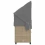 Tumbona con capota y cojines ratán sintético beige de , Tumbonas - Ref: Foro24-368356, Precio: 264,41 €, Descuento: %