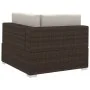Set sofás de jardín 3 piezas y cojines ratán sintético marrón de vidaXL, Conjuntos de jardín - Ref: Foro24-47265, Precio: 268...