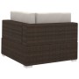 Set sofás de jardín 3 piezas y cojines ratán sintético marrón de vidaXL, Conjuntos de jardín - Ref: Foro24-47265, Precio: 271...
