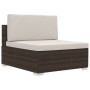 Set sofás de jardín 3 piezas y cojines ratán sintético marrón de vidaXL, Conjuntos de jardín - Ref: Foro24-47265, Precio: 271...