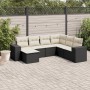 Set de comedor de jardín 7 pzas y cojines ratán sintético negro de , Conjuntos de jardín - Ref: Foro24-3255233, Precio: 434,5...