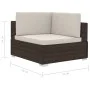 Set sofás de jardín 3 piezas y cojines ratán sintético marrón de vidaXL, Conjuntos de jardín - Ref: Foro24-47265, Precio: 268...