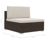 Set sofás de jardín 3 piezas y cojines ratán sintético marrón de vidaXL, Conjuntos de jardín - Ref: Foro24-47265, Precio: 271...