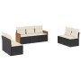 Set de comedor de jardín 7 pzas y cojines ratán sintético negro de , Conjuntos de jardín - Ref: Foro24-3259956, Precio: 406,4...