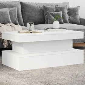 Mesa de centro con luces LED blanco 90x50x40 cm de , Mesas de centro - Ref: Foro24-839847, Precio: 85,06 €, Descuento: %